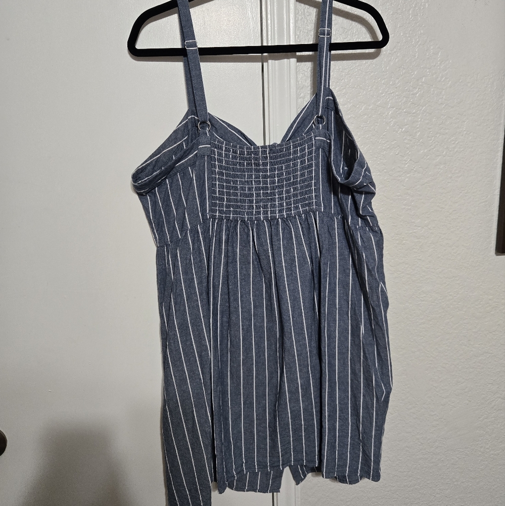 Striped Blue Button-Down Dress - Picture 4 of 4